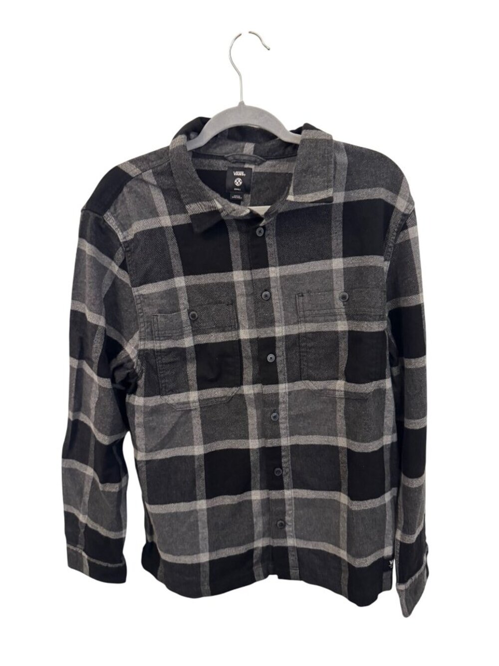 NWT Vans flannel gray and black size small